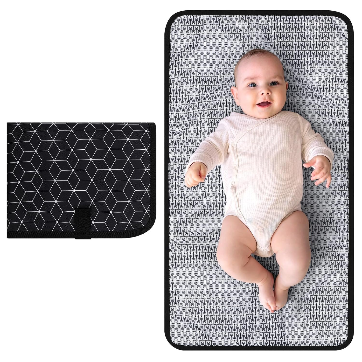 Accmor Portable Diaper Changing Pad, Waterproof Baby Changing Mat, Foldable Portable Travel Changing Pads for Baby, Black