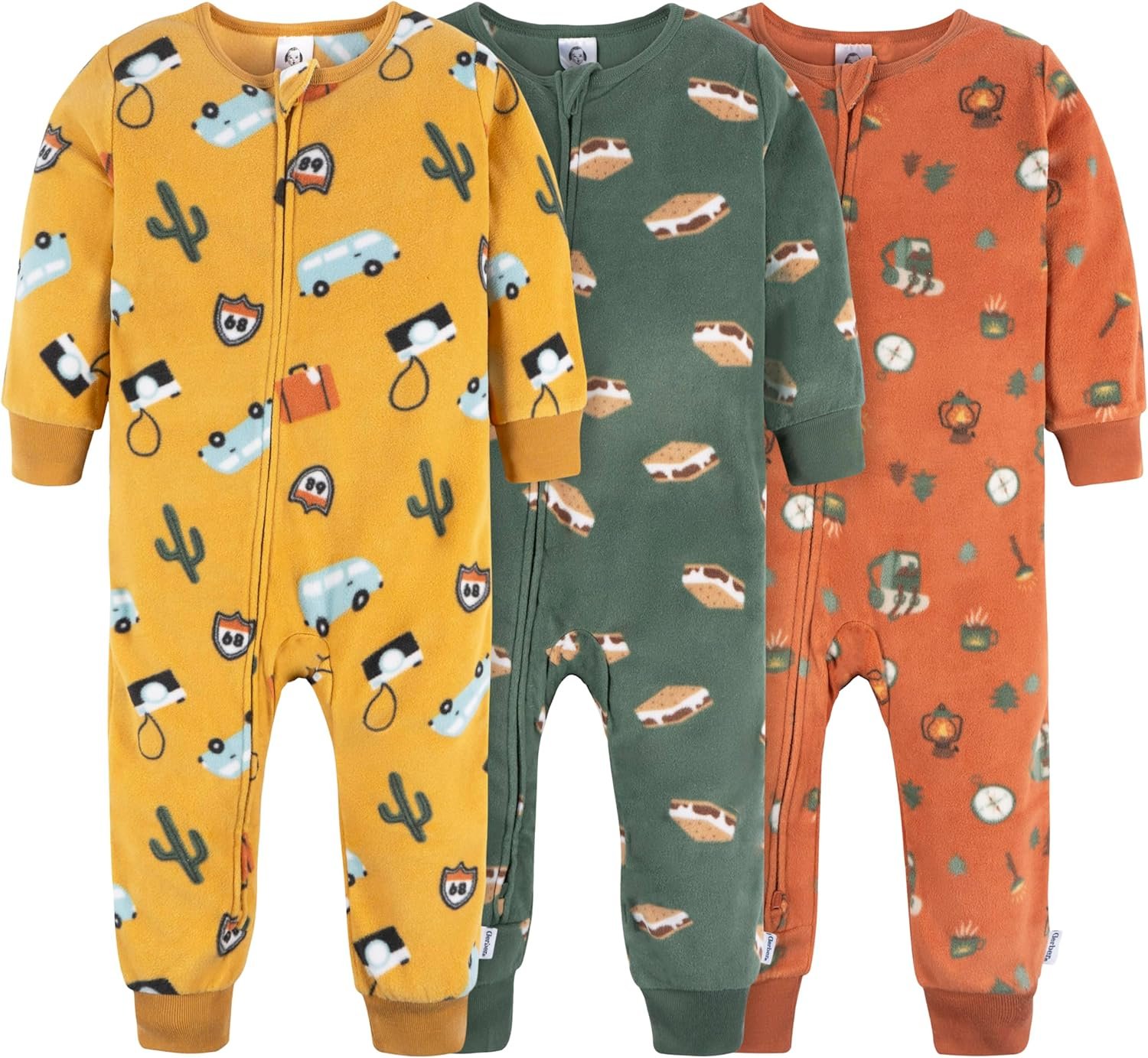 Gerber baby-boys Fleece Footless Pajamas 3-pack