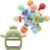 2 Pack Baby Teething Toys 0-6 6-12 Months, Multi-Functional Food Grade Silicone Baby Montessori Sensory Teether Toys & Teething Mittens, Soothing Chew Baby Toys for Newborn Infant Sucking Needs