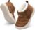 QFH Baby Boys Girls Winter Warm Shoes Cozy Fleece Snow Boots Toddler Non-Slip Walking Shoes Infant Outdoor Water Resistance Faux Fur Booties